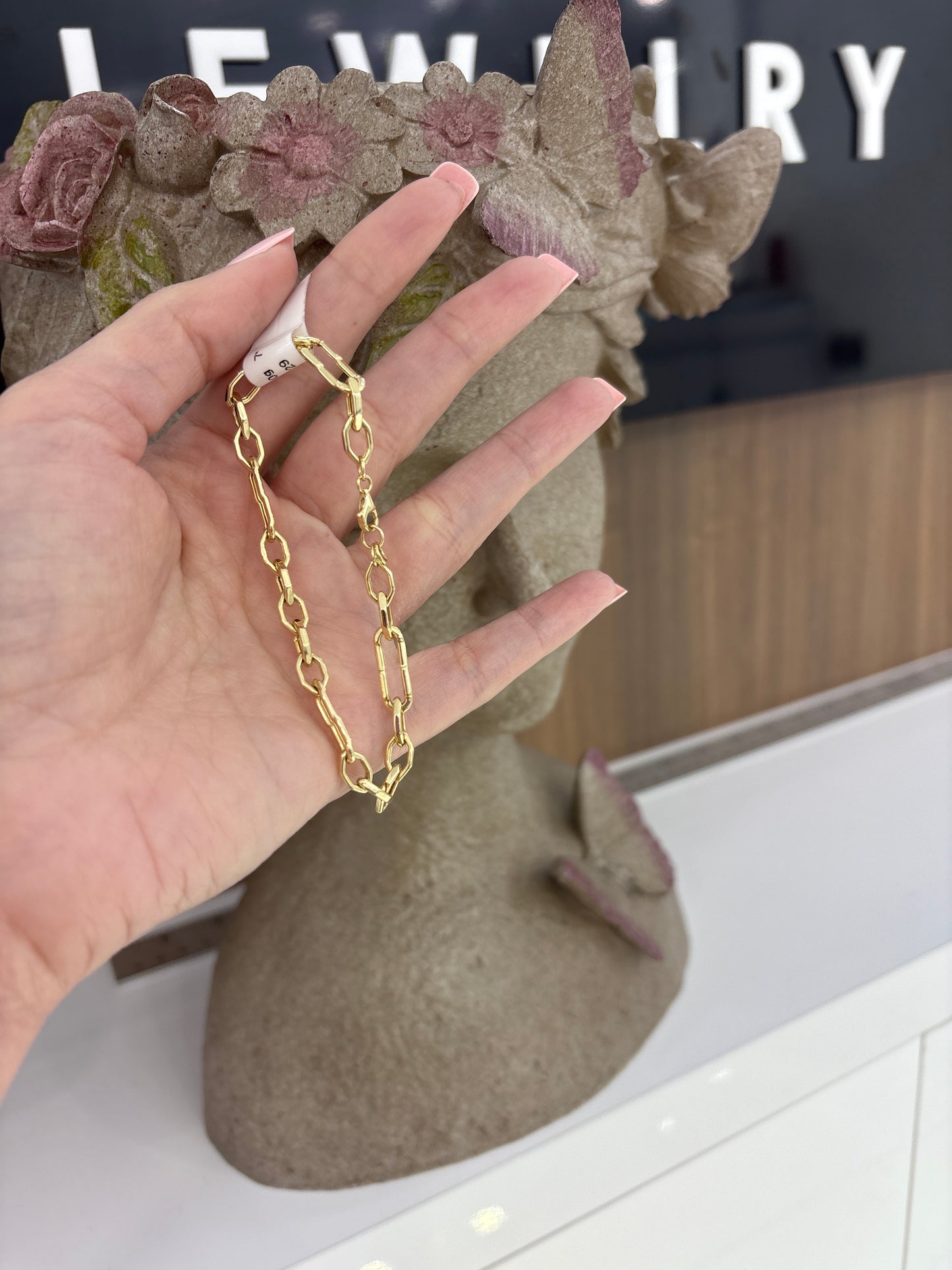 10K Paper Clip Bracelet