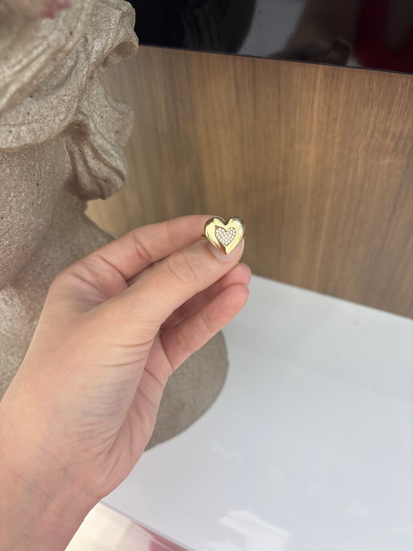 10K Heart Ring