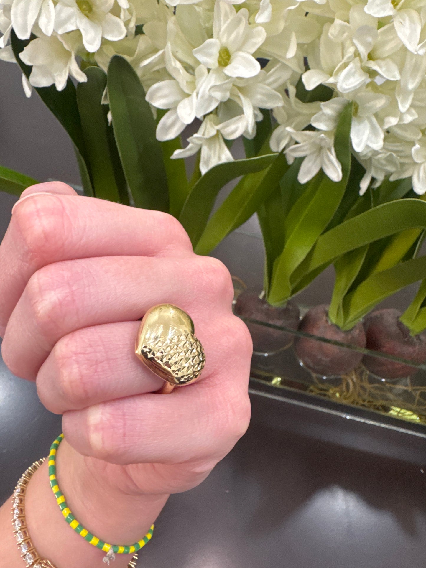 10K Heart Ring