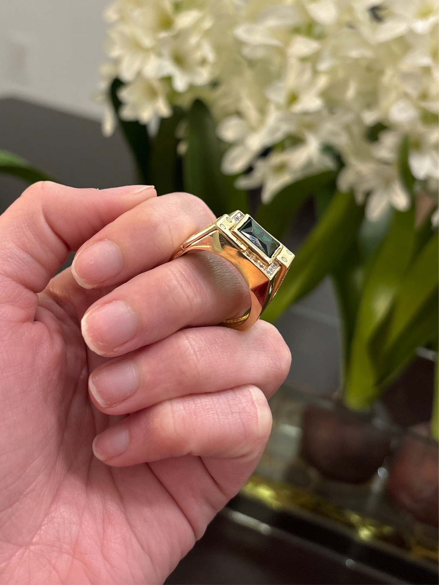 14K Green Stone Ring