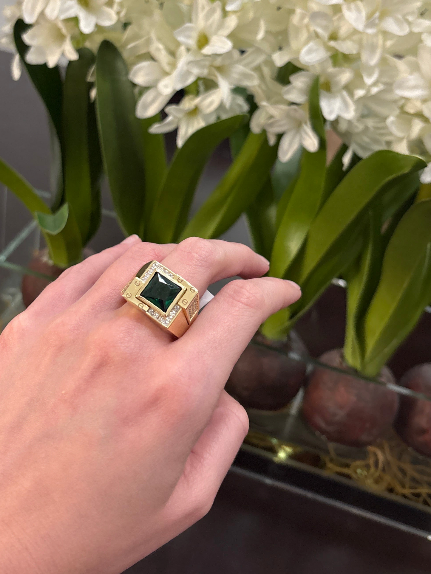 14K Green Stone Ring