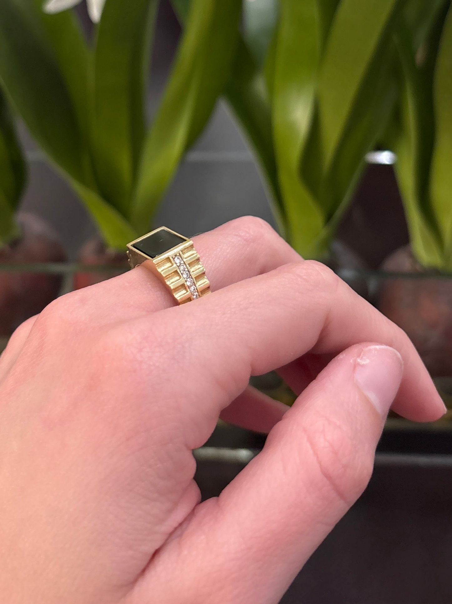 14K Black Stone Ring