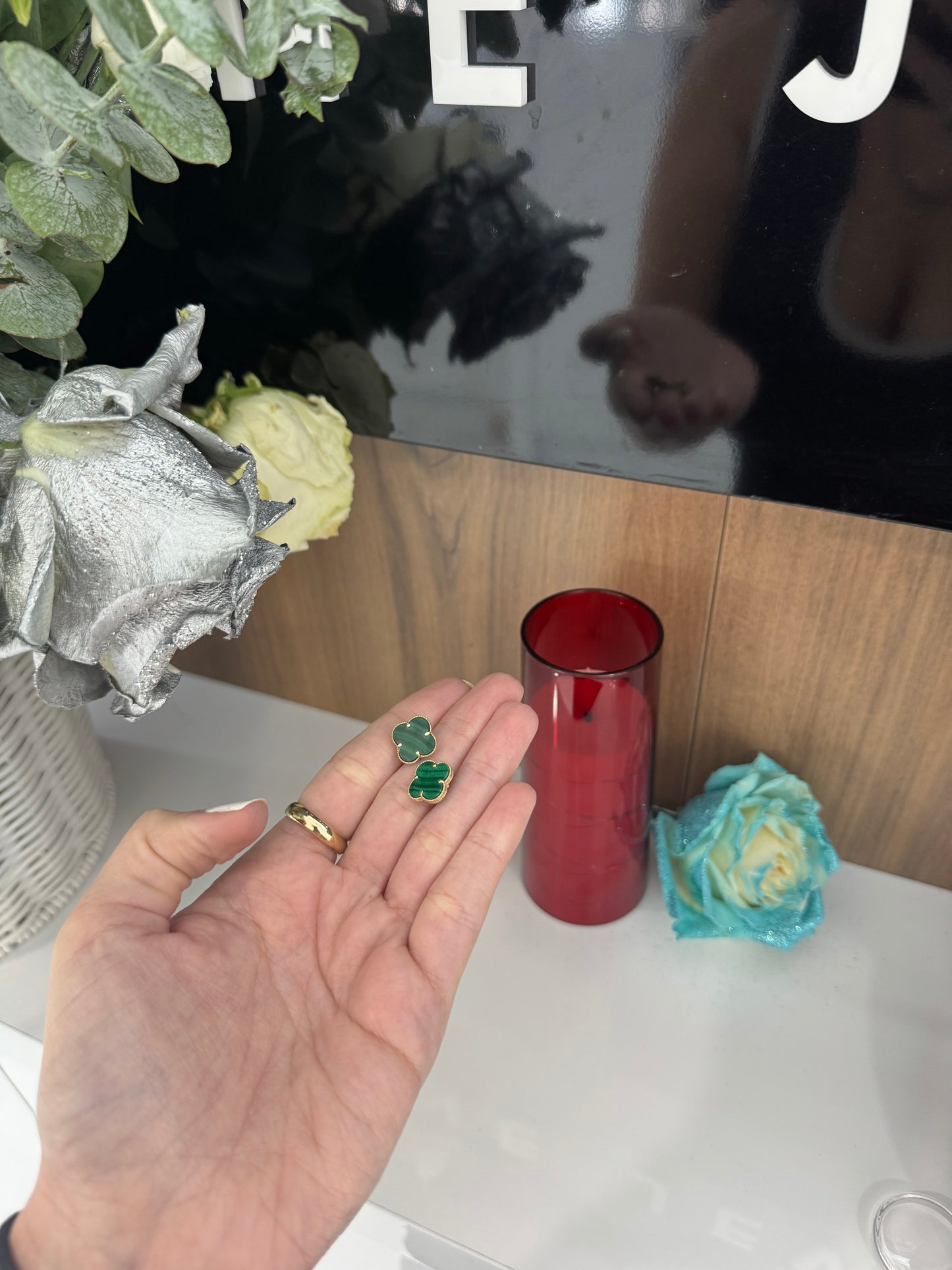 10K Green Earring
