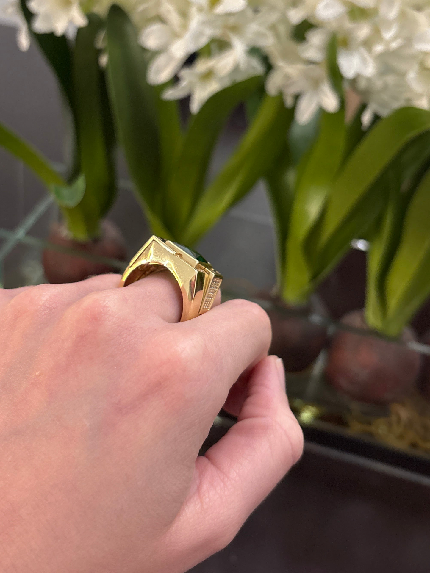 14K Green Stone Ring