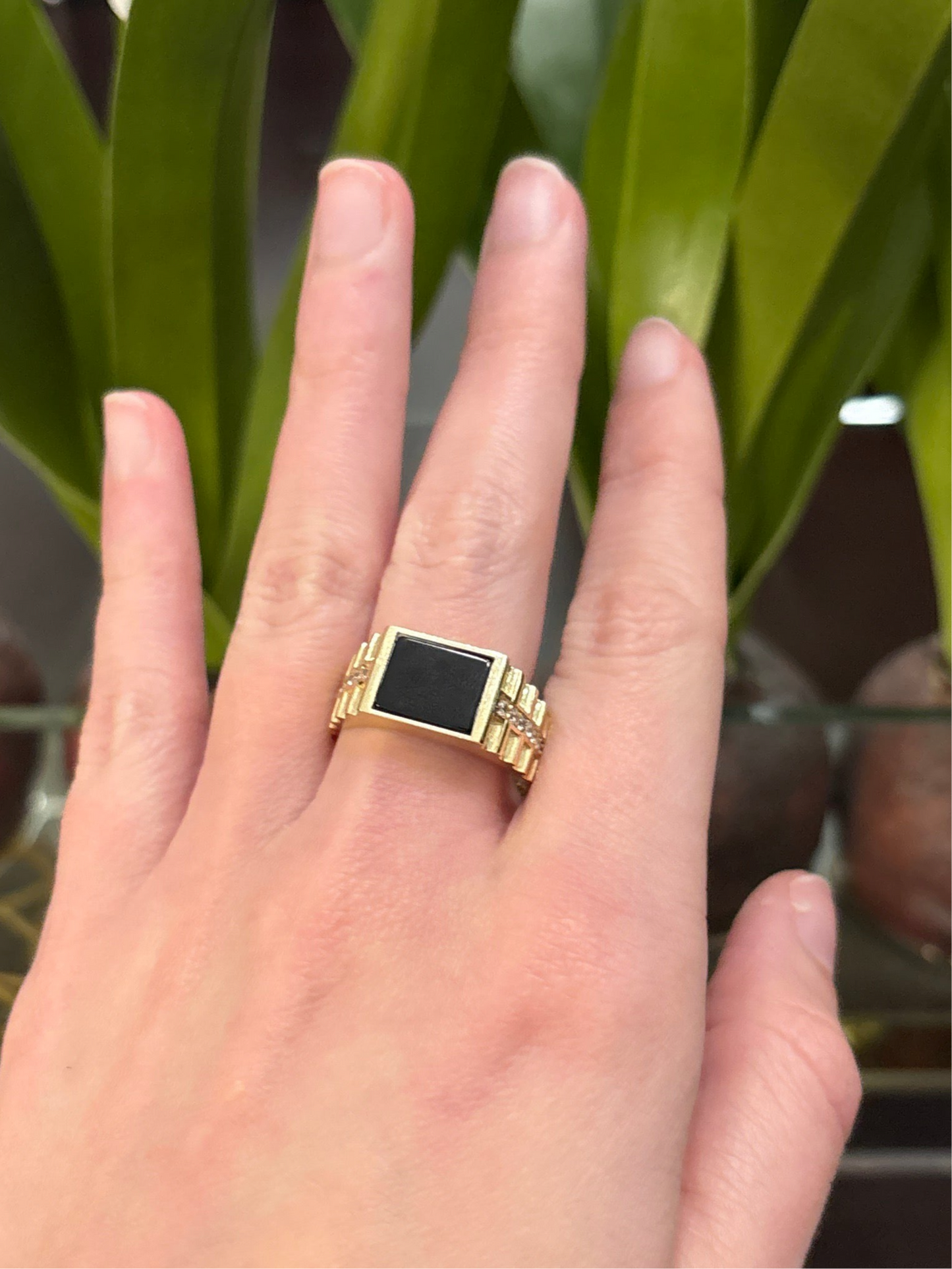 14K Black Stone Ring