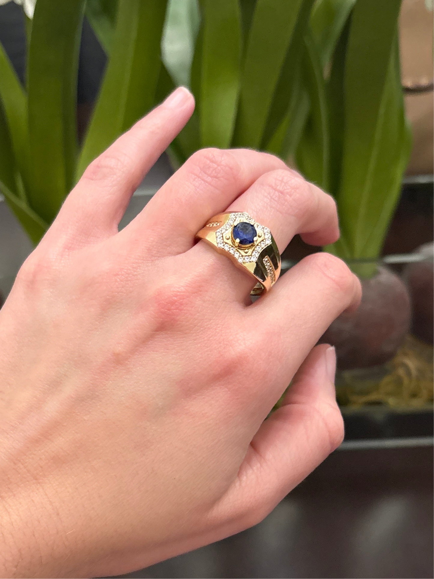 14K Blue Stone Ring