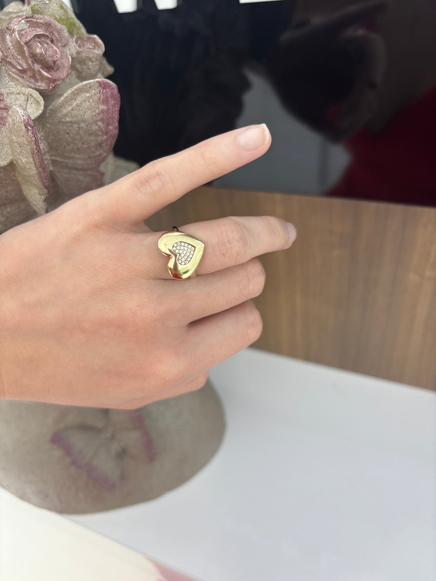 10K Heart Ring