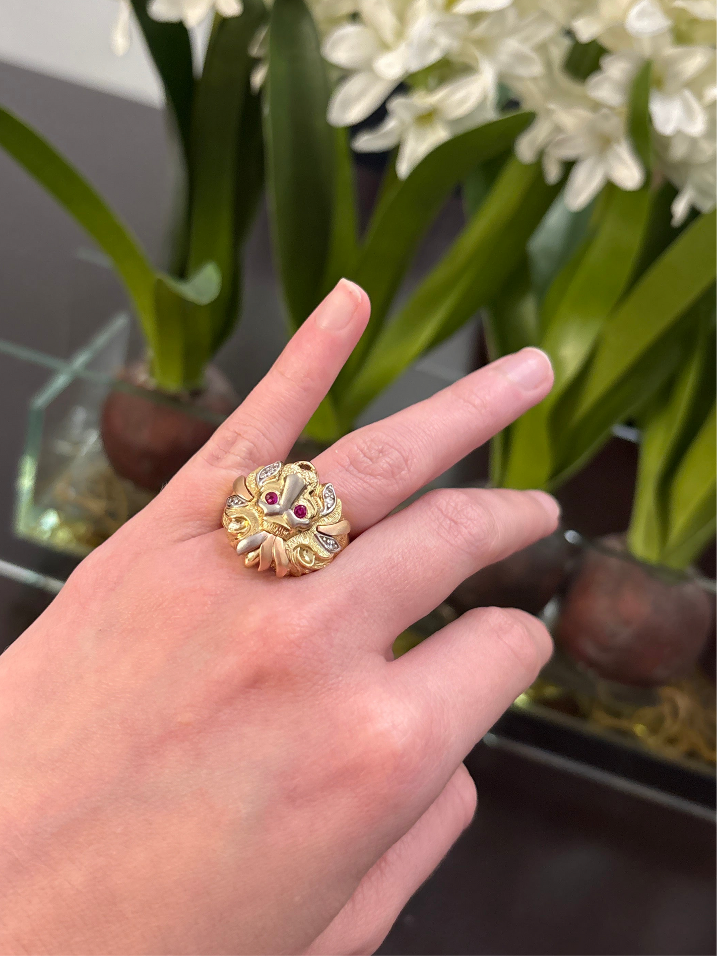 14K Lion Ring