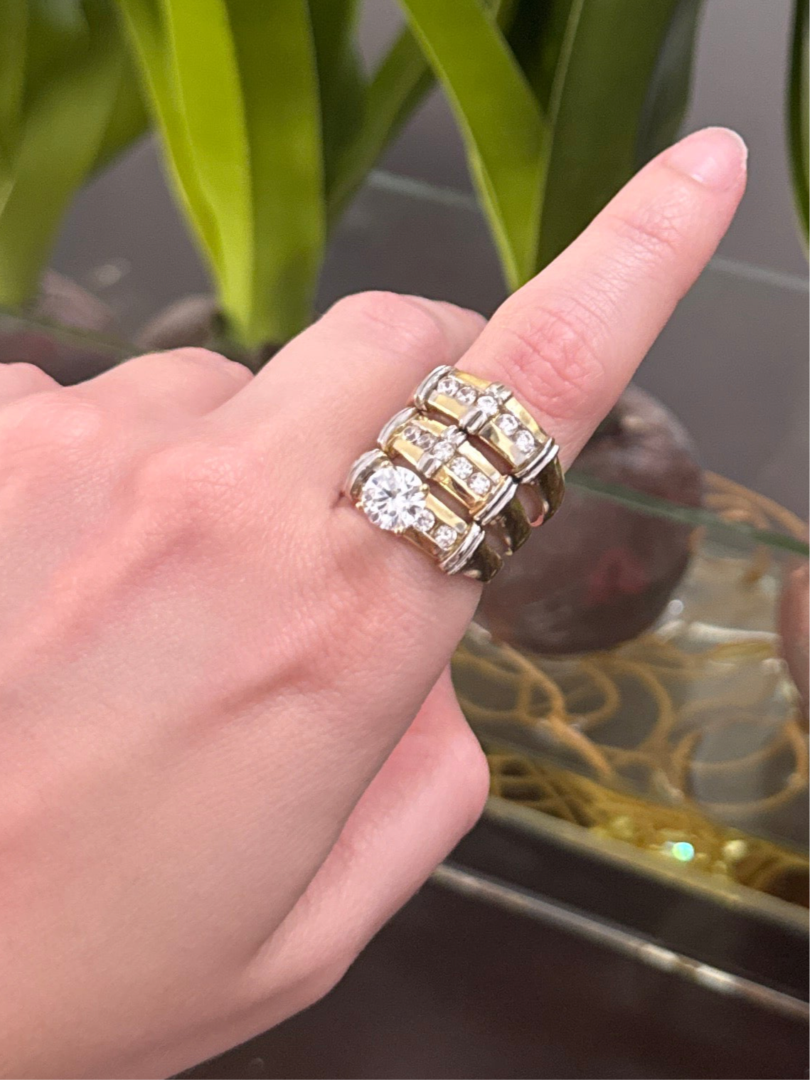 14K Trio Engagement Rings
