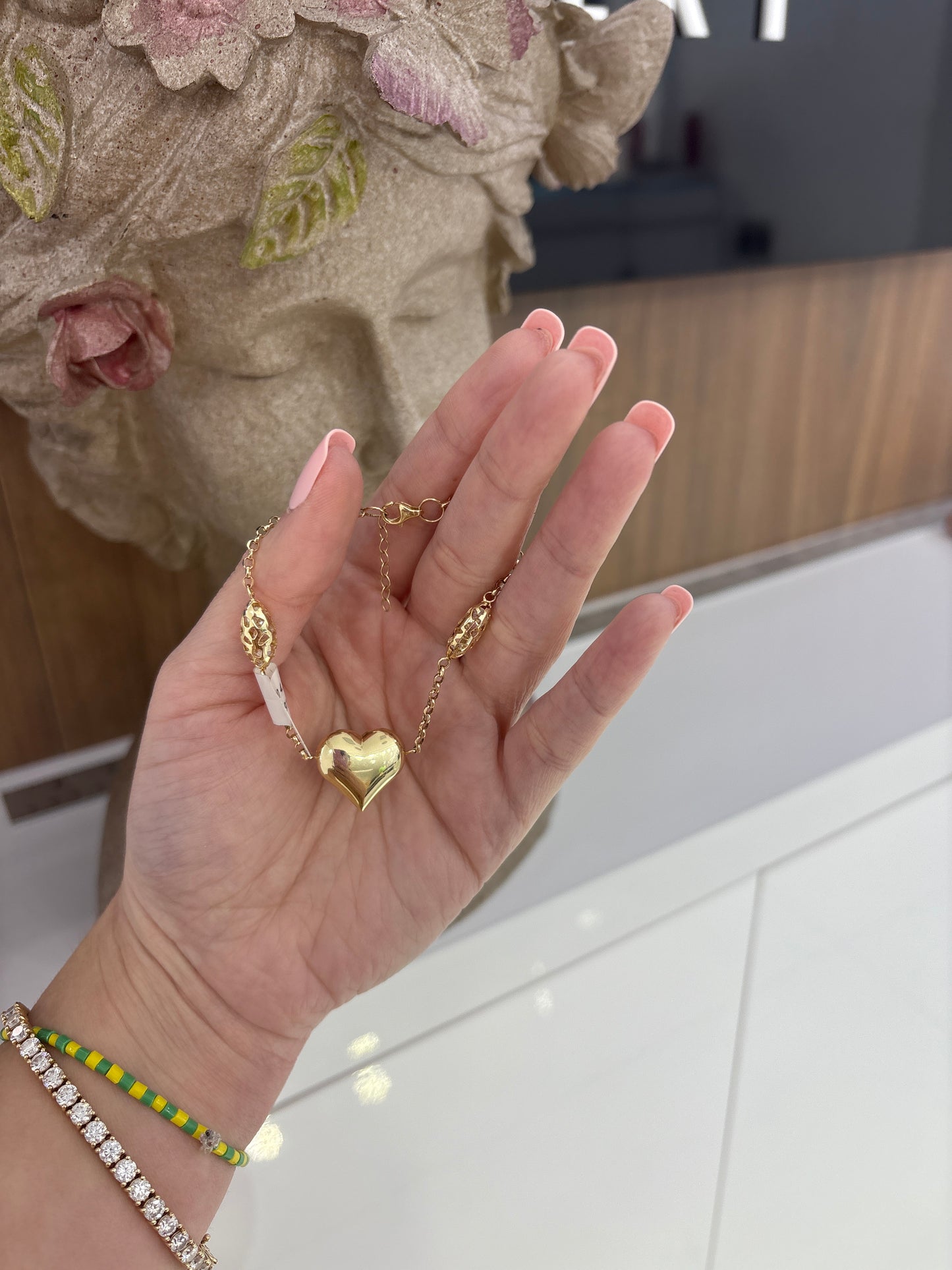 10K Heart Bracelet