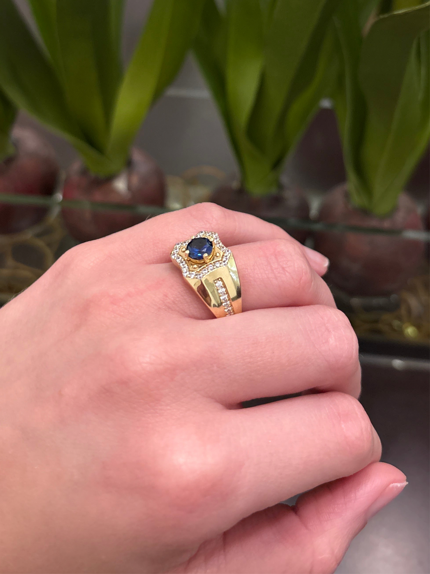 14K Blue Stone Ring