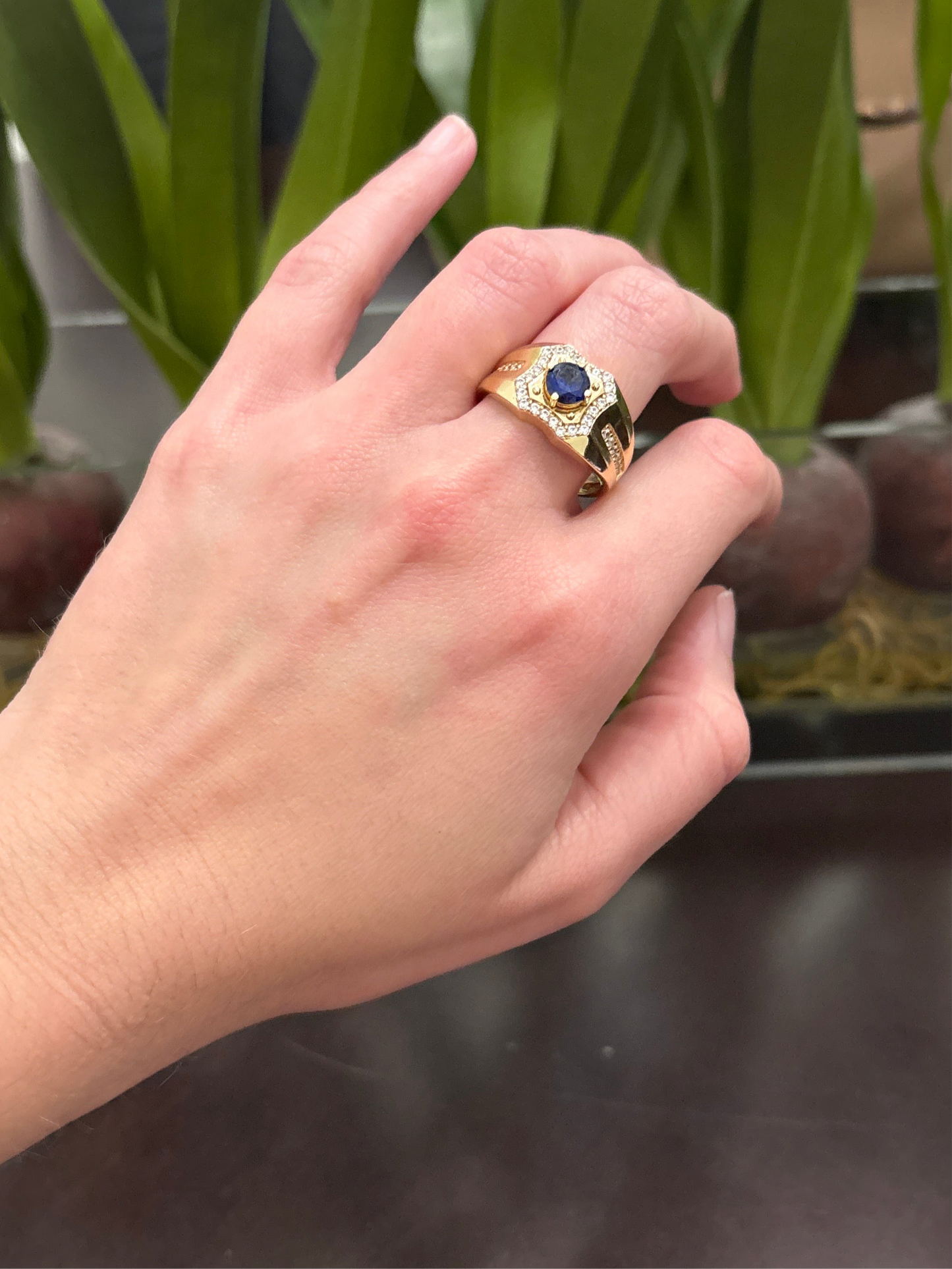14K Blue Stone Ring