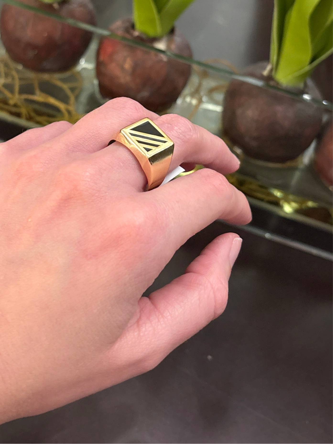 14K Square Ring