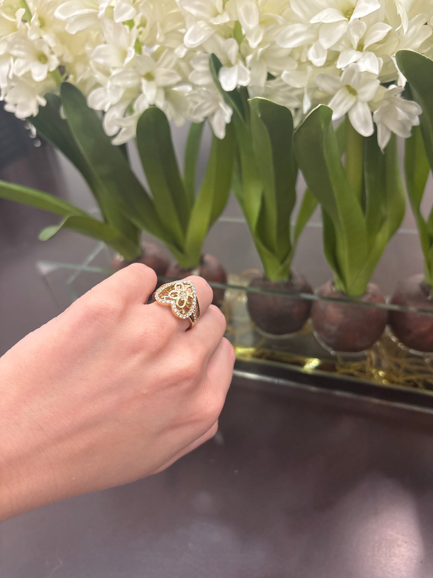 10 K Heart Ring