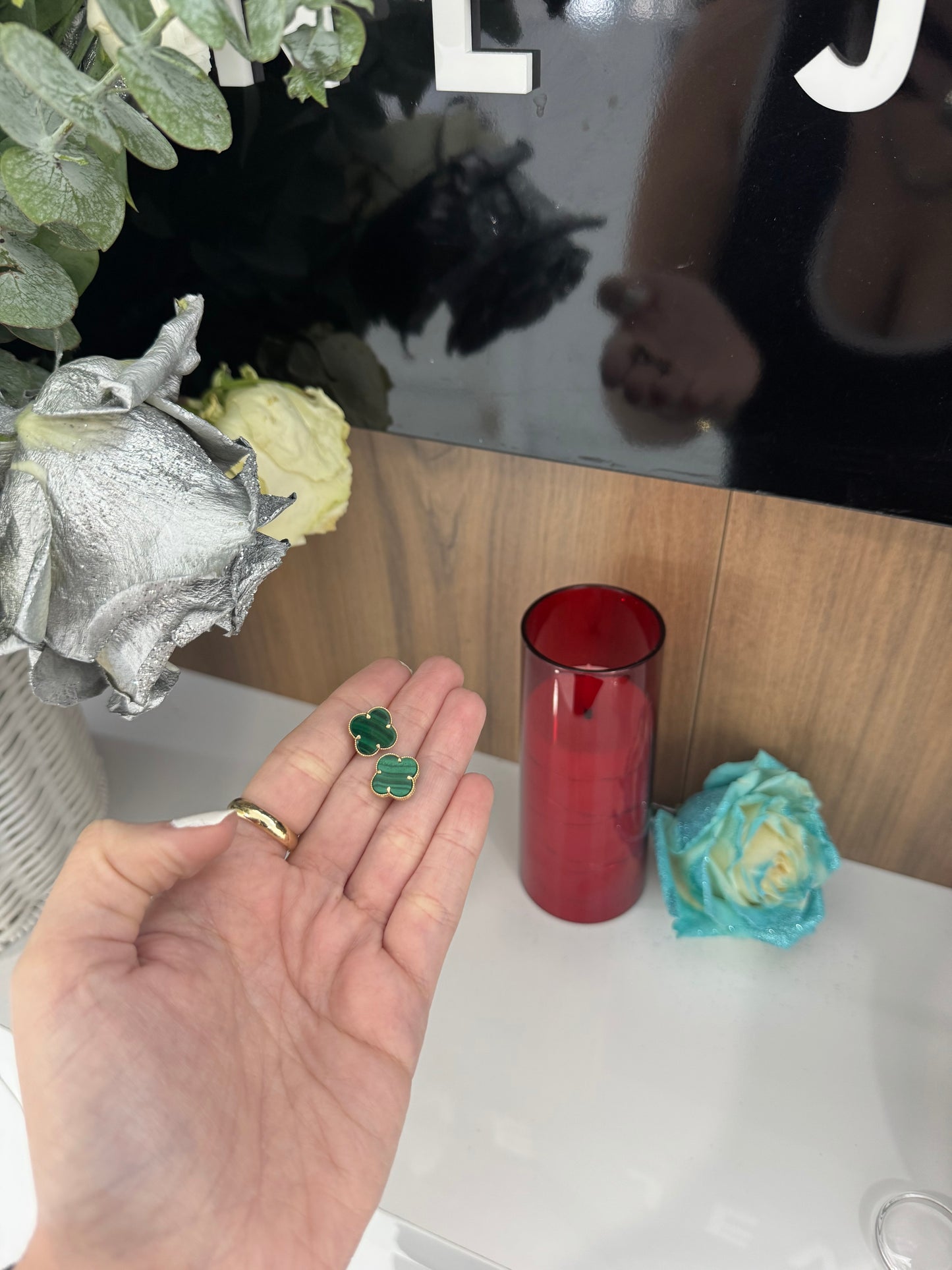 10K Green Earring