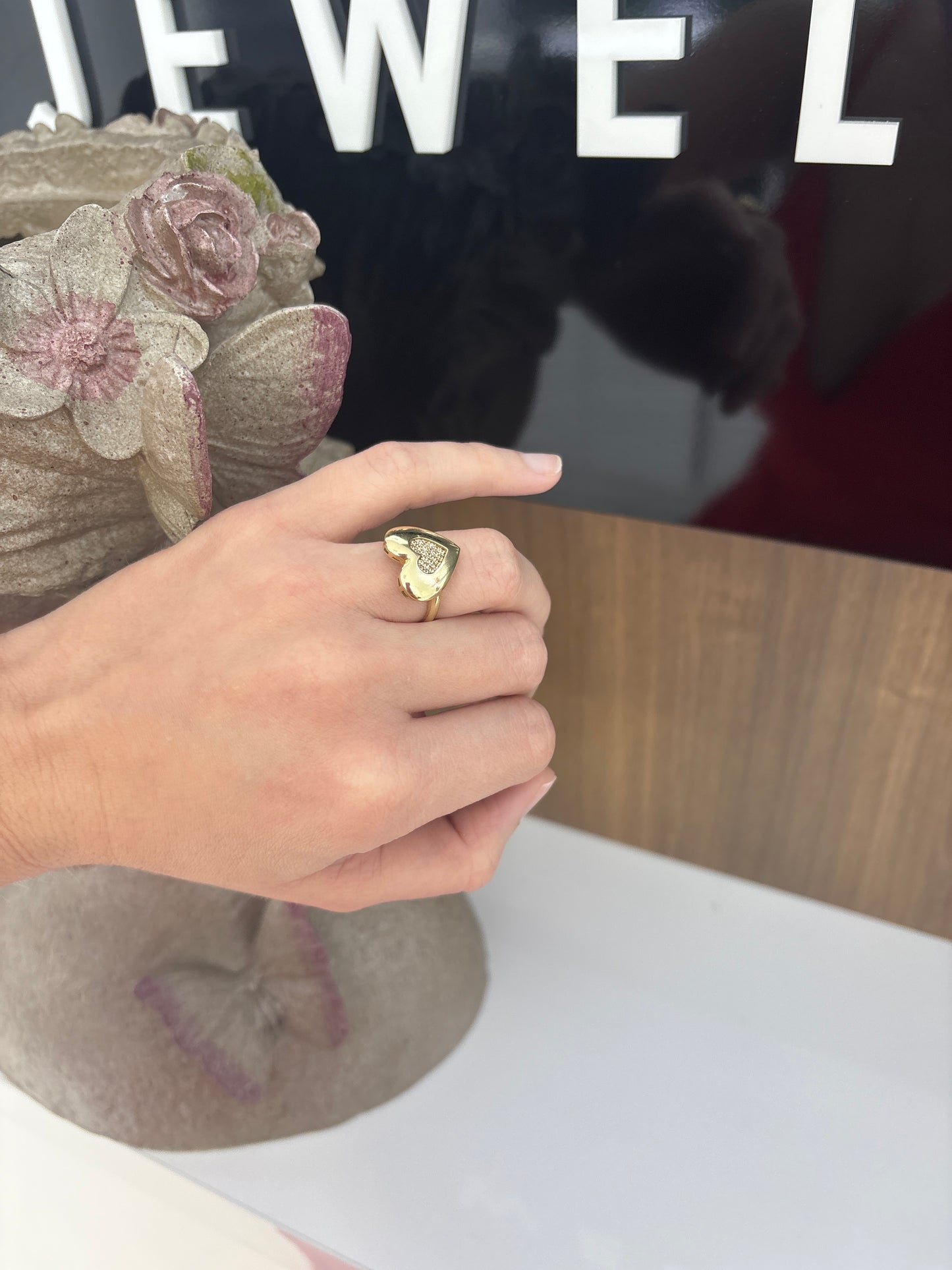 10K Heart Ring