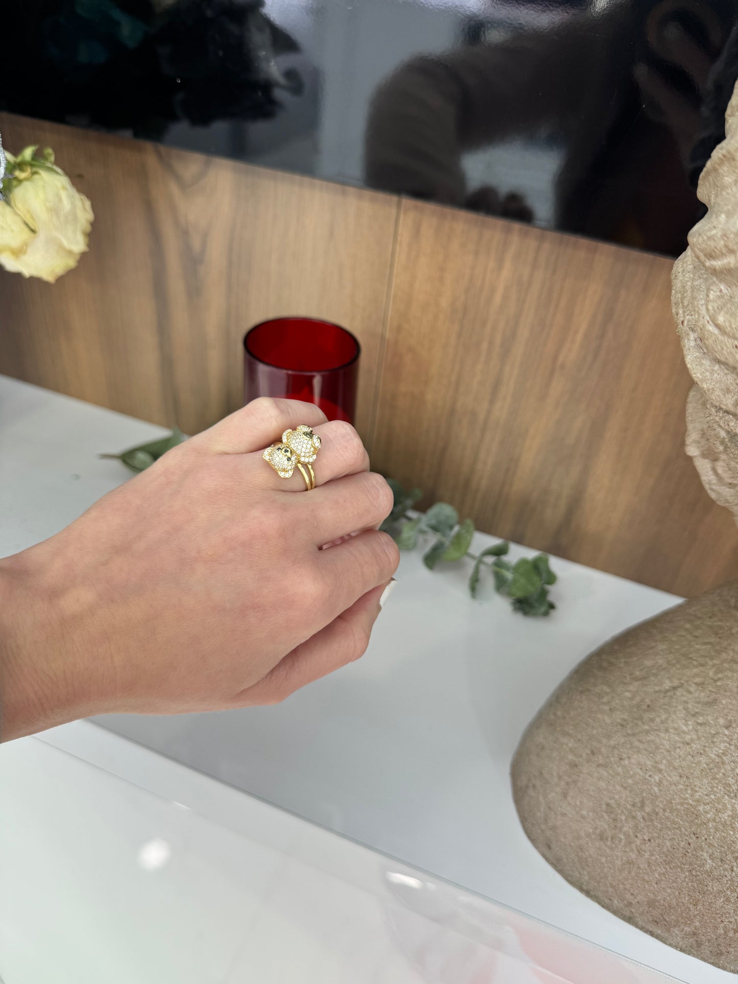 14K Bear Ring