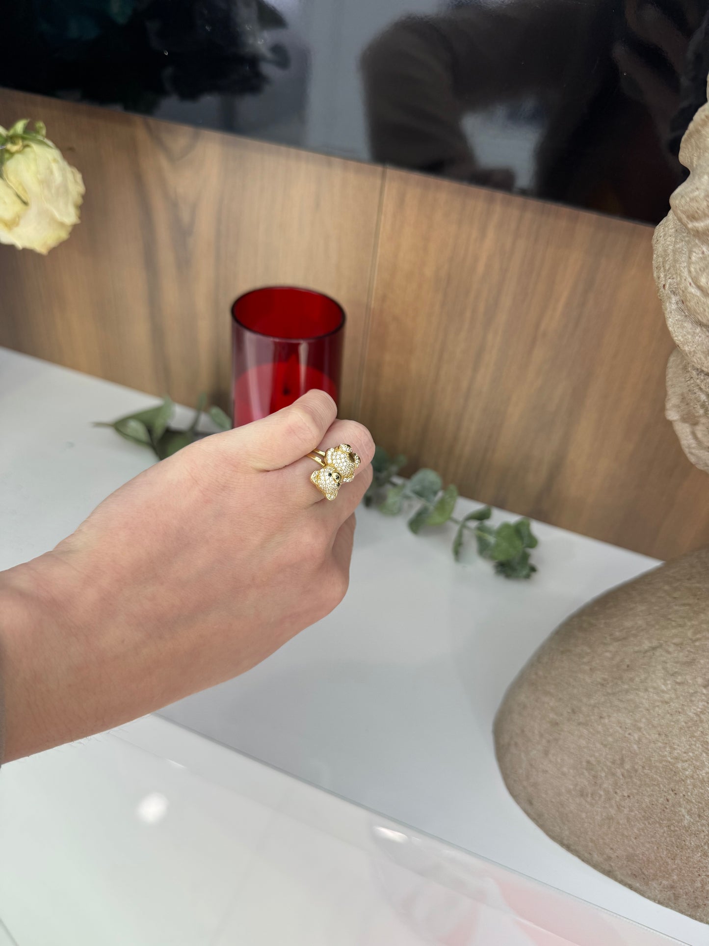 14K Bear Ring