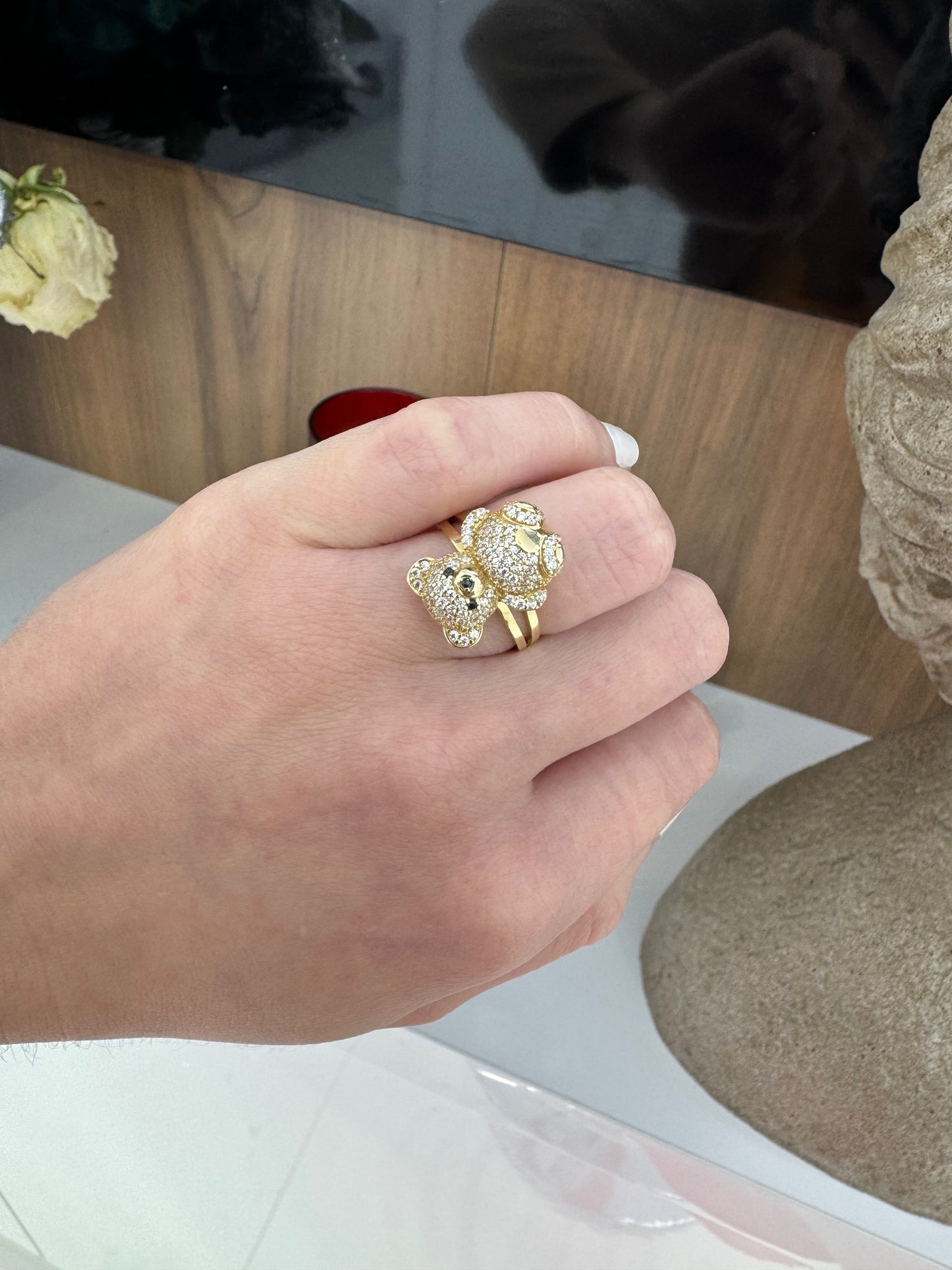 14K Bear Ring