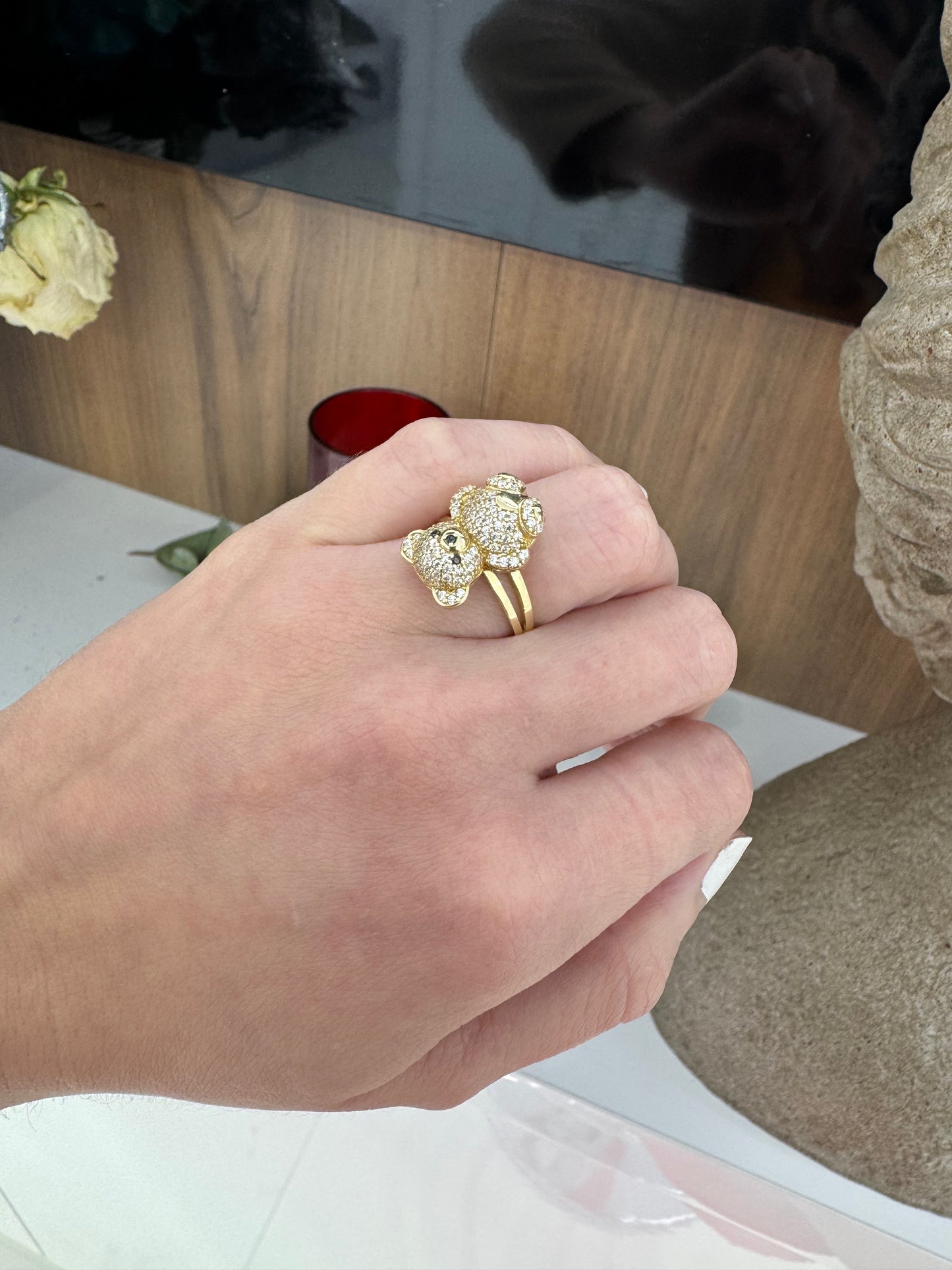 14K Bear Ring