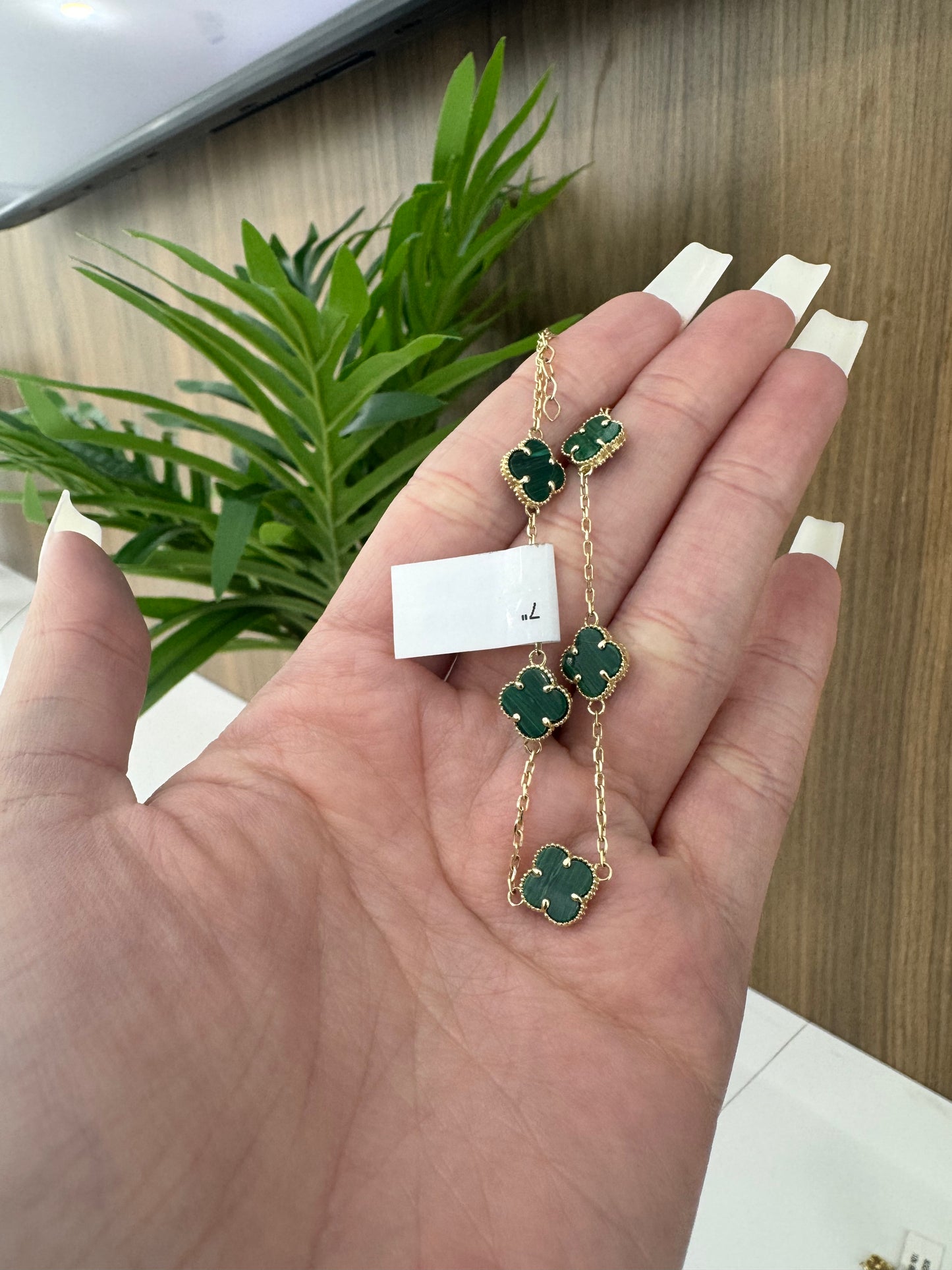 10Karat 5 Green flowers Bracelet