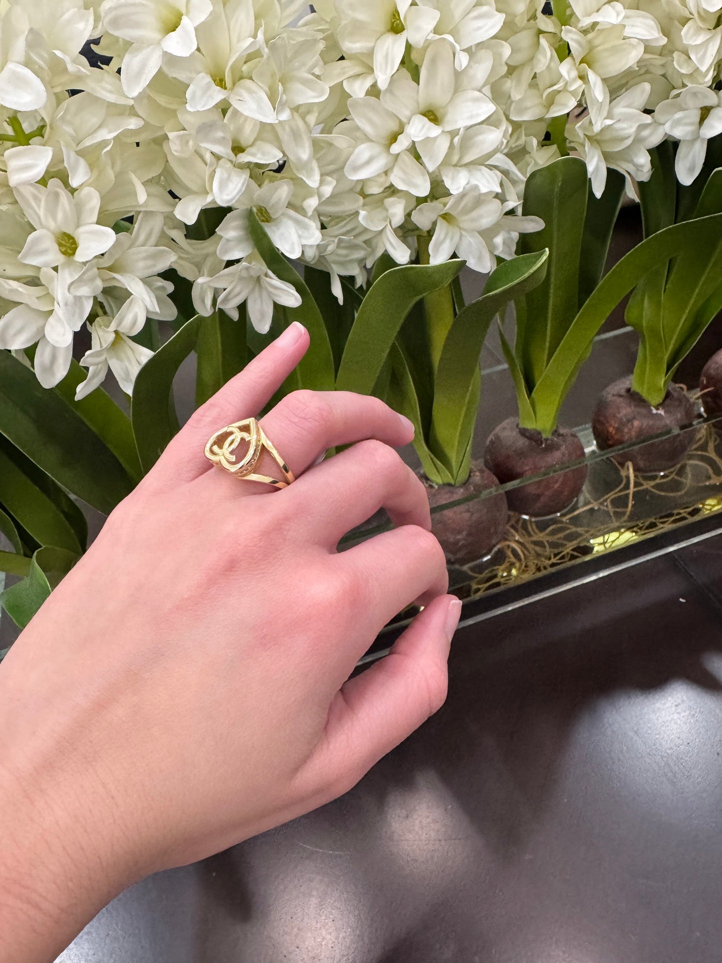 14K Double CC Ring