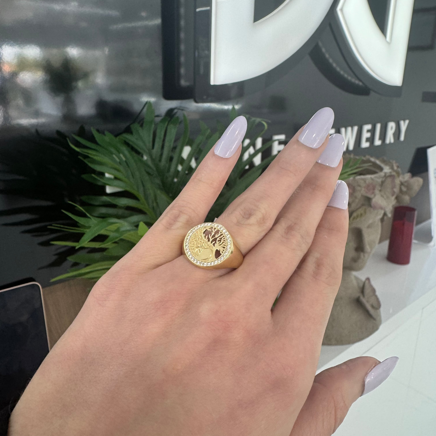 14K Arbol de la vida Ring