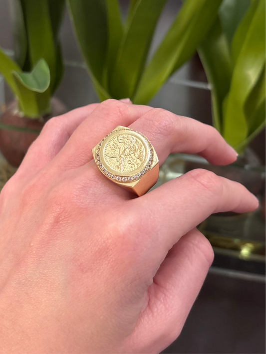 14K Centenario Ring