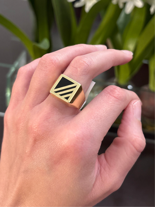 14K Square Ring