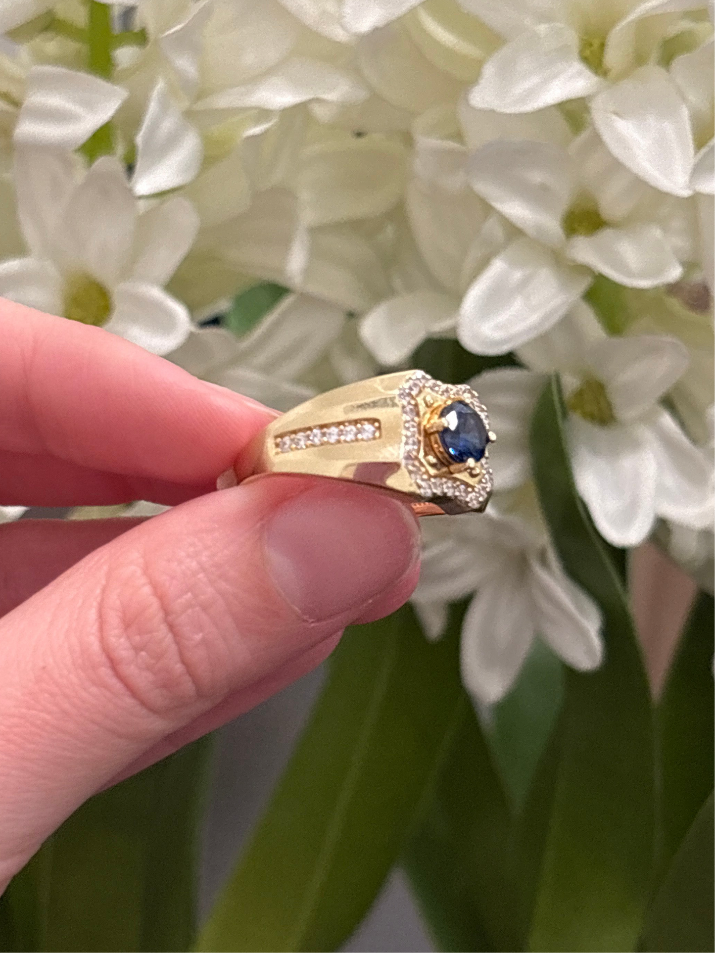 14K Blue Stone Ring