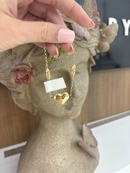 10K Heart Bracelet