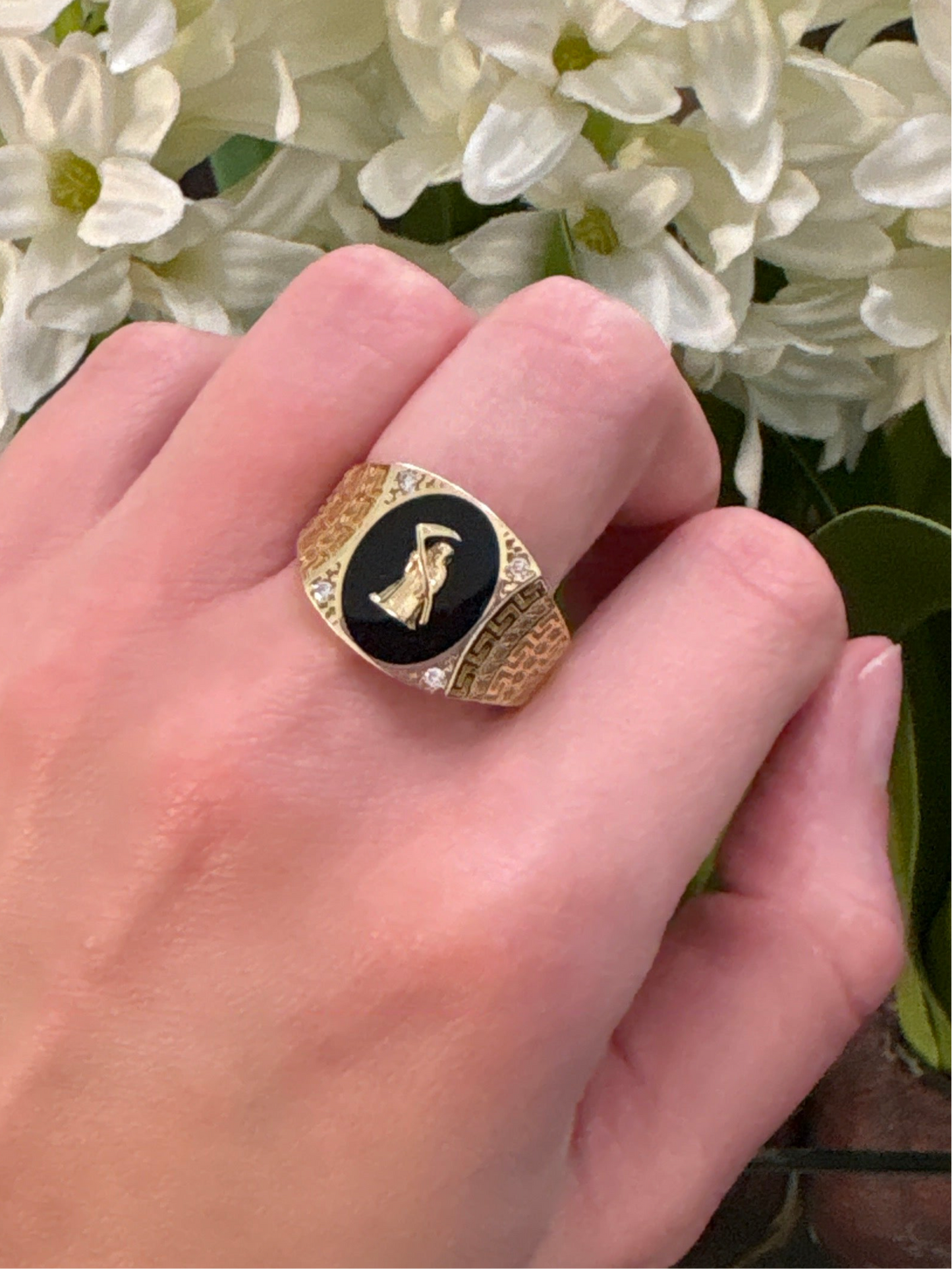 14K Santa Muerte Ring