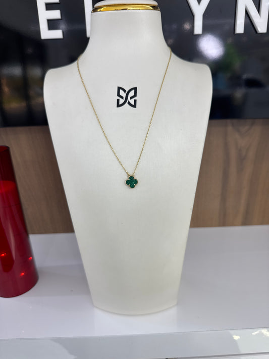 14K One Green Flower Chain