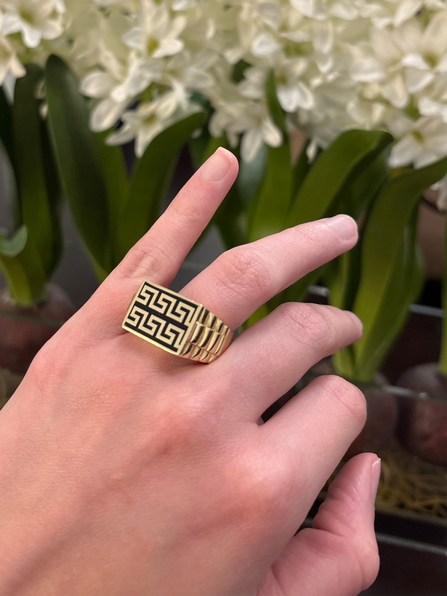 14K Greek Cut Ring