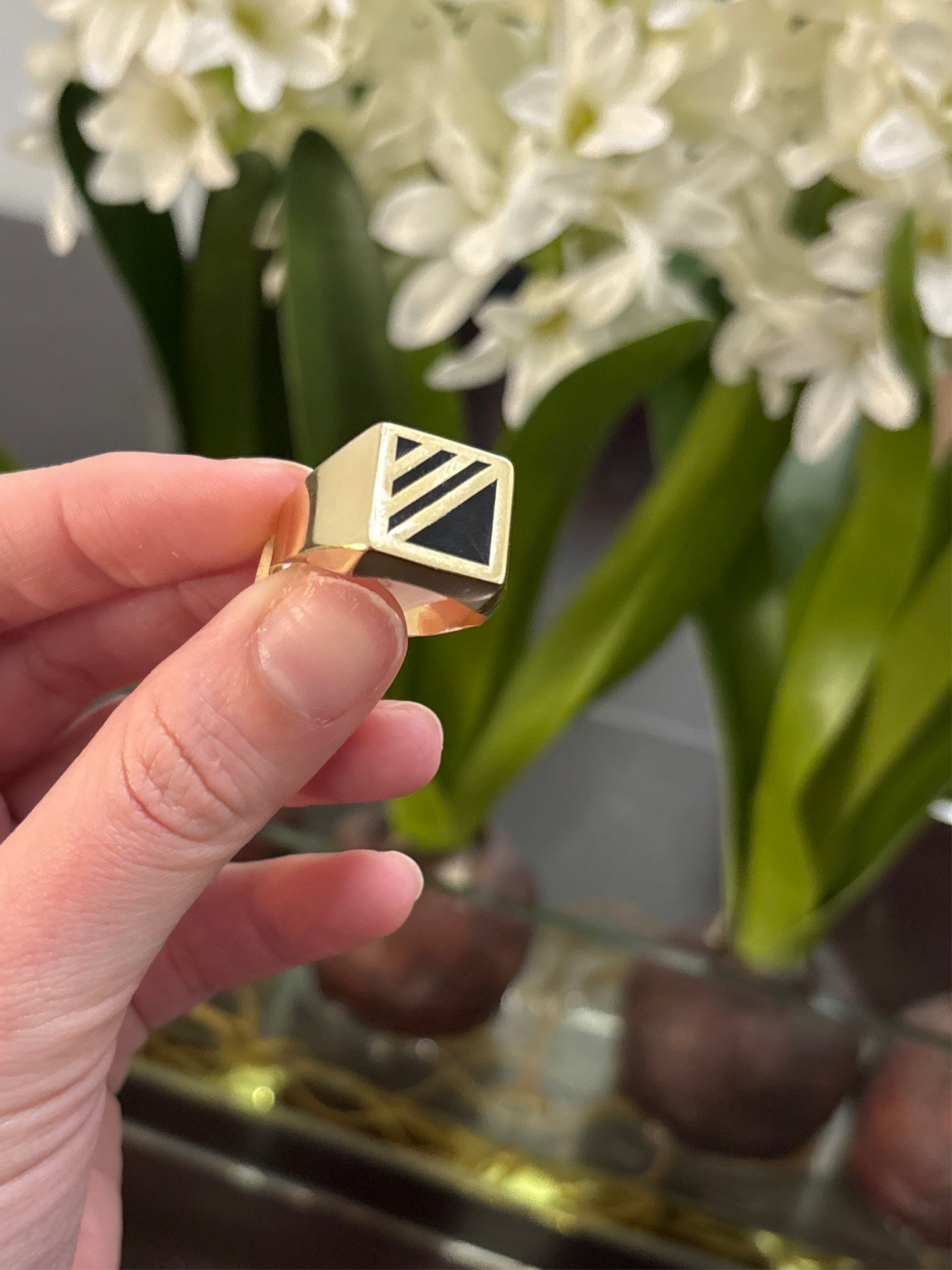 14K Square Ring