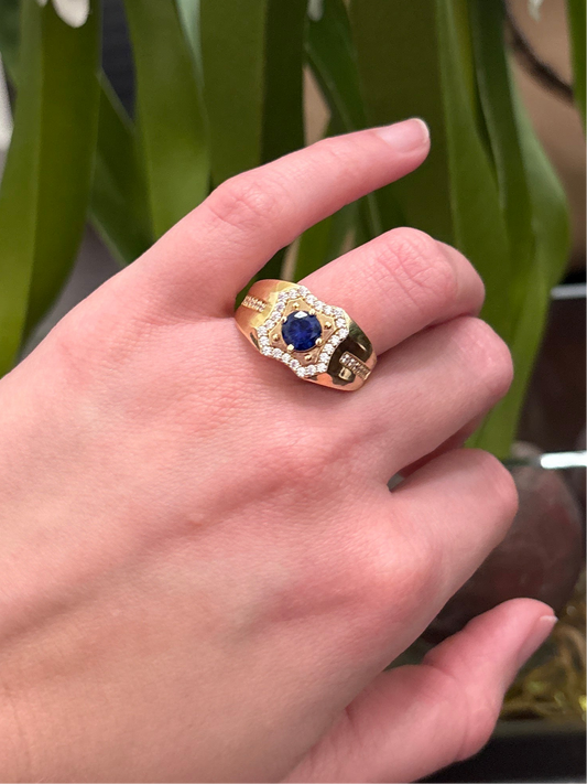 14K Blue Stone Ring