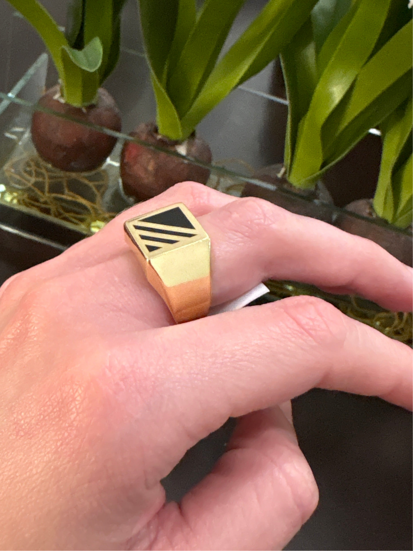 14K Square Ring