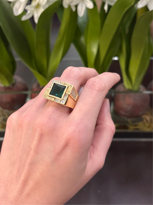14K Green Stone Ring
