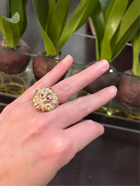 14K Lion Ring