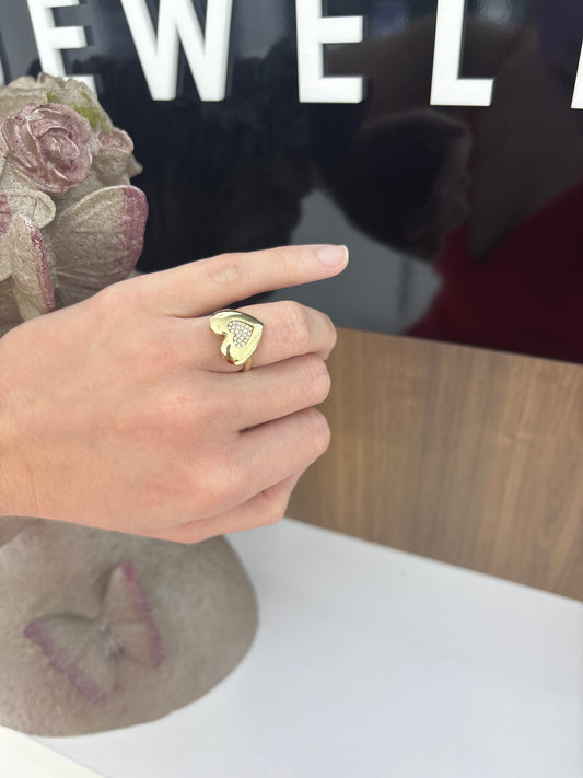 10K Heart Ring