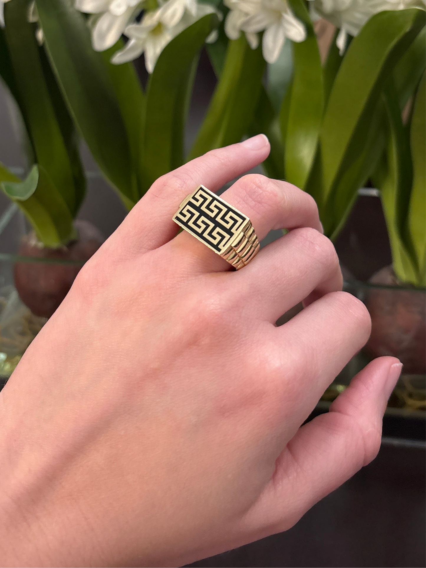 14K Greek Cut Ring