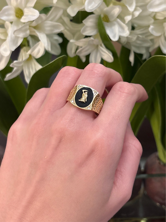 14K Santa Muerte Ring