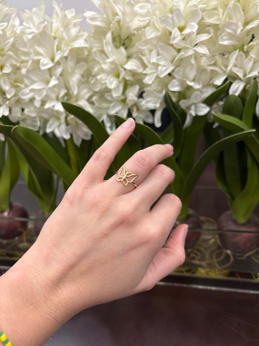 14K Butterfly Ring