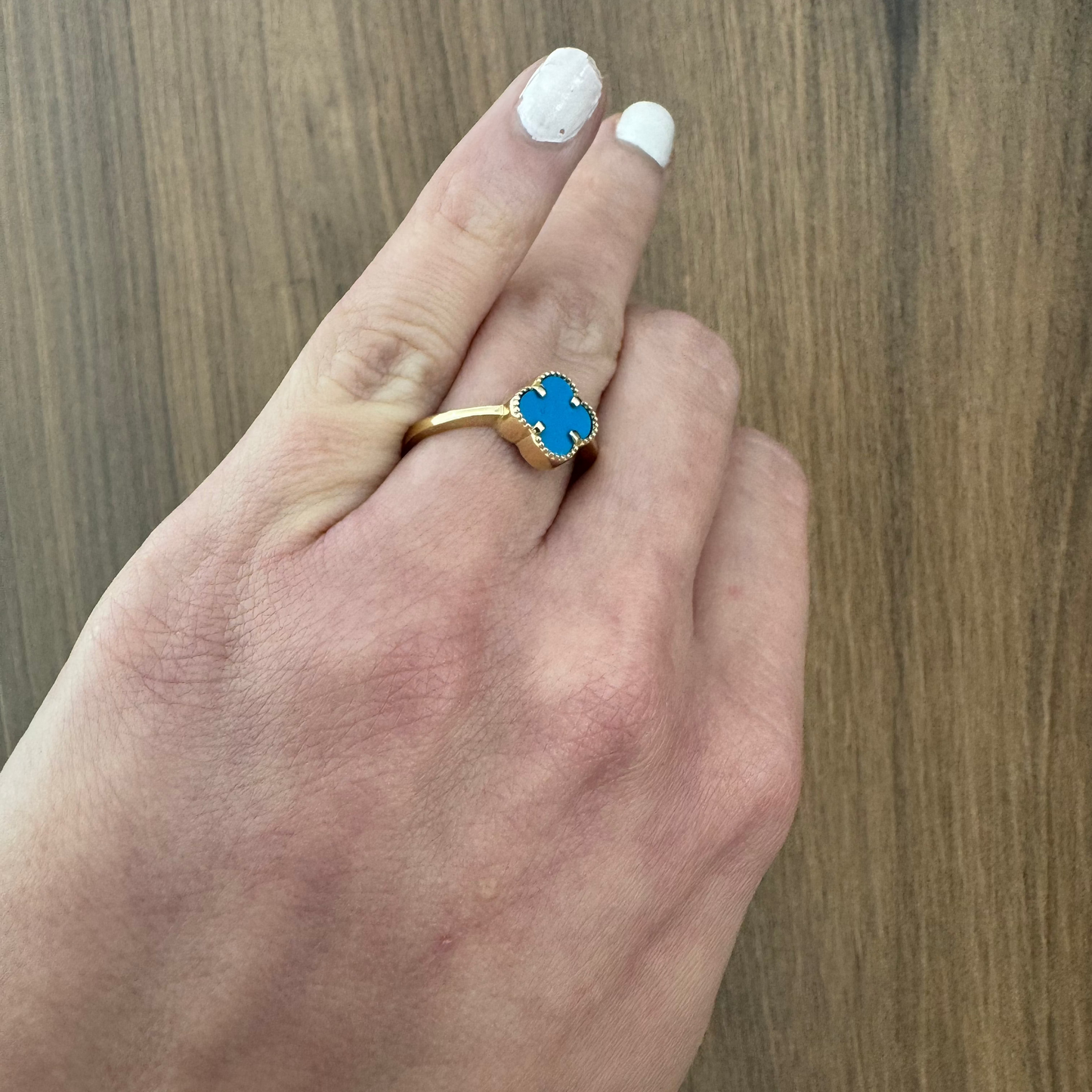 14K Blue Flower Ring